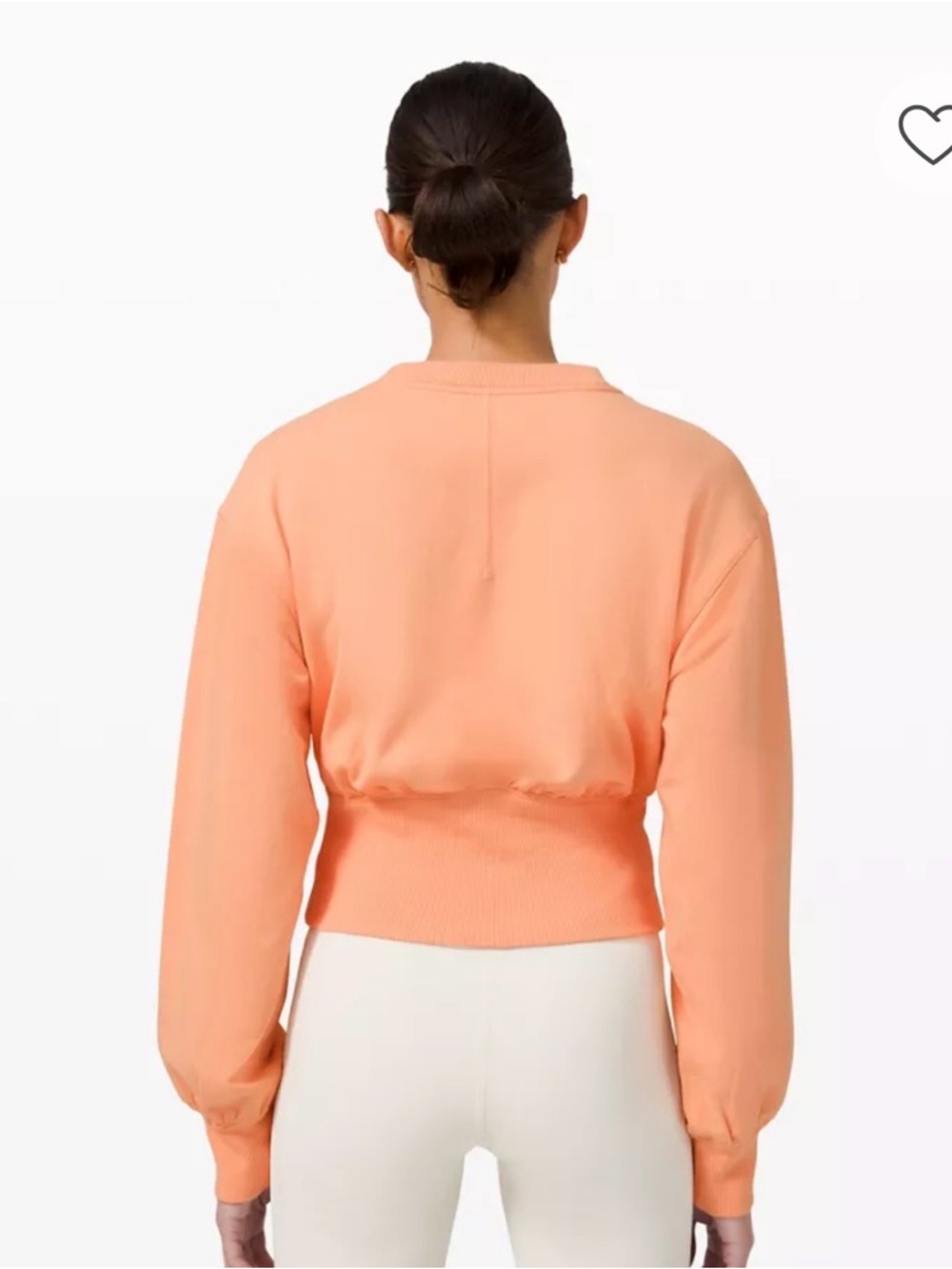 Lululemon Ribbed Contoured-Waist Crew Neck Pullover Malibu Peach Sz 10 NWOT - Picture 2 of 13